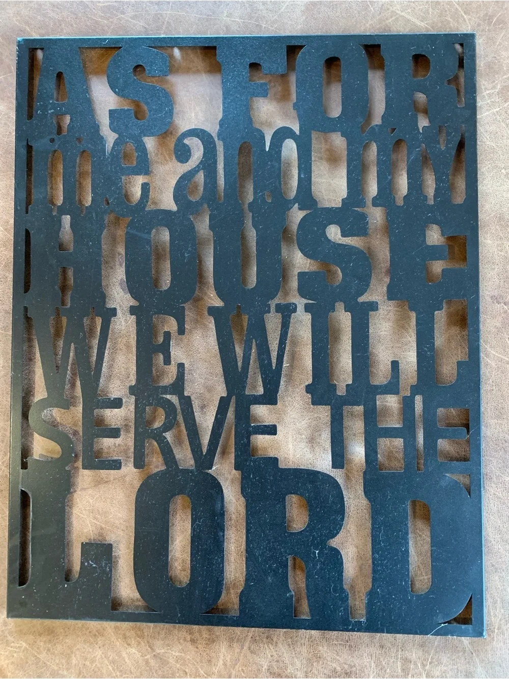 Black Metal Typography Wall Decor AS FOR ME AND MY HOUSE WE WILL SERVE THE LORD